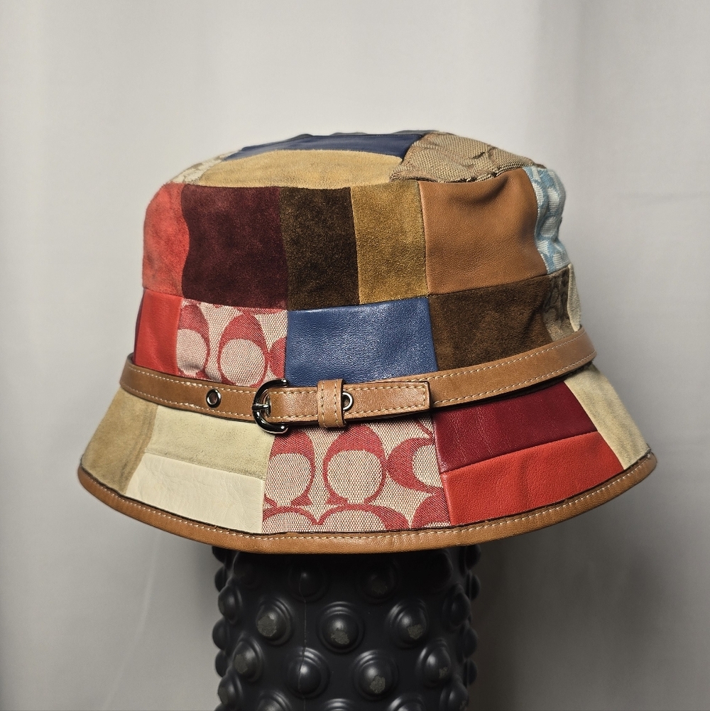 Coach Bucket Hat Y2K Vintage Leather Suede